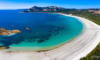 Aerial view of Killiecrankie Bay on Flinders Island
